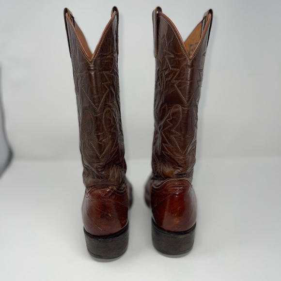 PRE-LOVED Vintage Renegade Chestnut Eel Skin Western Boots - size unknown - Picture 4 of 9